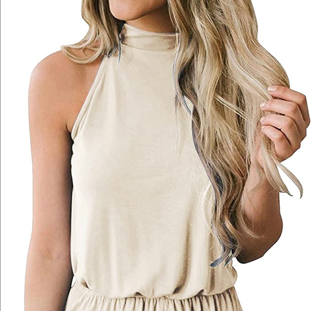 Beige Romper (w/ Pockets!) - Picture 3 of 8